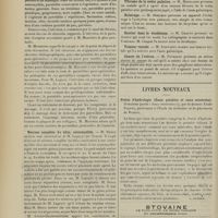 1684 - Page 1678 - Sociétés savantes. Société de chirurgie. (Séance du 4 décembre 1907). Parotidites. Parotidites. M. Potherat / Nécrose complète du tibia, ostéomyélite. M. Broca, une observation de M. Lapeyre... / Sarcome de la joue. M. Thiéry / Fibrome de la voûte palatine. M. Mauclaire / Eclairage. M. Sébileau / Dentier dans le duodénum. M. Chaput / Tumeur rectale. M. Schwartz / Cancer de l'utérus. M. Potherat / Livres nouveaux. Précis d'hydrologie (Eaux potables et eaux minérales). Deuxième partie : Eaux minérales, par le Docteur Emile Feury.... [L. Gayard]