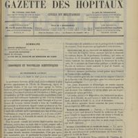 1711 - Page 1705 - Sommaire / Chronique et nouvelles scientifiques. Le Professeur Laveran. Titulaire du prix Nobel de 1907 pour la médecine. Réouverture de la Faculté de médecine de Paris / Écoles de médecine / Bureau d'hygiène de la ville de Paris. (Voir la suite des Nouvelles, p. 1714)
