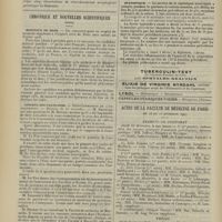 1720 - Page 1714 - Sociétés savantes. Société de chirurgie. (Séance du 11 décembre 1907). Traitement des tumeurs blanches par la méthode sclérogène. M. Walther / Incisions cachées. M. Morestin / Rétrécissements de l'oesophage. M. Guisez / Chronique et nouvelles scientifiques. (Suite). Hôpitaux de Bone / Congrès des praticiens / Statistique / Actes de la Faculté de médecine de Paris. Du 16 au 21 décembre 1907. Examens de doctorat / Thèses