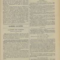 1727 - Page 1721 - Tachycardie paroxystique. Associée à des symptômes basedowiformes et à un rétrécissement mitral. Crise survenue au cours d'un érysipèle de la face ; par M. J. Crespin... / Sociétés savantes. Académie des sciences. (Séance du 9 décembre 1907). Effets de la lumière sur la vision. M. Jules Amar / La mort subite des enfants par le thymus et dans l'anesthésie chloroformique (étude anatomique, physiologique et clinique). M. R. Robinson / Prix proposés pour les années 1908, 1909, 1910, 1911 et 1912
