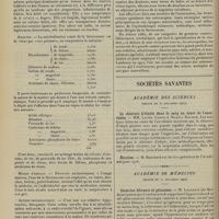 0030 - Page 18 - Pratique hydrologique. Martigny-les-Bains (Vosges). La « Source savonneuse » ; par le Docteur Dedet / Sociétés savantes. Académie des sciences. (Séance du 30 décembre 1907). Le chlorure d'éthyle dans le sang au cours de l'anesthésie. MM. Lucien Camus et Maurice Nicloux / Élection. M. Bouchard / Académie de médecine. (Séance du 31 décembre 1907). Cicatrice filtrante et glaucome. M. Lagrange...