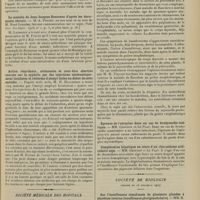 0031 - Page 19 - Sociétés savantes. Académie de médecine. (Séance du 31 décembre 1907). Cicatrice filtrante et glaucome. M. Lagrange... / La maladie de Jean-Jacques Rousseau d'après les documents récents. M. A. Poncet, en son nom et au nom de M. René Leriche / Action retardante, atténuante et peut-être abortive exercée sur la syphilis par des injections systématiquement localisées et réitérées d'atoxyl faites au début de cette maladie / Société médicale des hôpitaux. (Séance du 27 décembre 1907). A propos des spirilles dans les noyaux des cellules de l'épendyme. M. Nageotte / Rhumatisme et maladie de Basedow. MM. Mouriquand et Bouchut / Epreuve de l'atropine dans un cas de bradycardie ictérique. MM. Crouzon et Le Play / Complication hépatique au cours d'un rhumatisme articulaire aigu. MM. Crouzon et Le Play / Société de biologie. (Séance du 28 décembre 1907). Sur l'insuffisance simultanée de plusieurs glandes à sécrétion interne (insuffisance pluriglandulaire). MM. H. Claude et H. Gougerot
