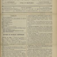 0061 - Page 49 - Sommaire / Chronique et nouvelles scientifiques. Hôpitaux de Paris / Prix de la Faculté de médecine de Paris / Facultés de médecine / Asiles d'aliénés / Nécrologie / Hôpital Saint-Antoine