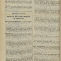 0062 - Page 50 - Chronique et nouvelles scientifiques. Hôpital Saint-Antoine / Hôtel des sociétés savantes / Articles originaux des principales publications françaises et étrangères. Bulletin général de thérapeutique / Bulletin médical / Centralblatt fur innere Medizin / Deutsche medizinische Wochenschrift / Medizinische Blaetter / Pester Medizinisch-chirurgische Presse / Revue de la tuberculose / Revue hebdomadaire de laryngologie, d'otologie et de rhinologie (Voir la suite, page 58)
