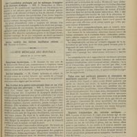 0065 - Page 53 - Sociétés savantes. Académie des sciences. (Séance du 6 janvier 1908). Sur l'anesthésie prolongée par les mélanges d'oxygène et de chlorure d'éthyle. MM. P. Rosenthal et Albert Berthelot / Société médicale des hôpitaux. (Séance du 10 janvier 1908). Gangrènes hystériques. M. Siredey, une note de M. Etienne... / Scorbut infantile. M. Comby / Bon résultat de la gastro-entérostomie dans un cas d'ulcère gastrique non pylorique. MM. L. Galliard et Savariaud / La camptodactylie, tuberculose scléreuse des tendons. MM. Milian et Crépin / Tabes avec mal perforant plantaire et résorption du maxillaire supérieur. MM. Danlos et Blanc / Rupture traumatique des valvules aortiques. MM. Claisse et Joltrain