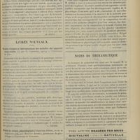 0069 - Page 57 - Analyses. Chirurgie. Sur l'état de mal péritonéal. (Tixier. La Clinique...). [M. Genty] / Livres nouveaux. Traité clinique et thérapeutique des maladies de l'appareil respiratoire, par C. Carrière... [L. Gayard] / Précis de chimie physiologique [cinquième édition, revue et augmentée], par Maurice Arthus... [L. Le Sourd] / Notes de thérapeutique