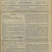 0085 - Page 73 - Sommaire / Paris, le 17 janvier 1908 / Chronique et nouvelles scientifiques. Hôpitaux de Paris / Distinctions honorifiques / Congrès des praticiens / Statistique
