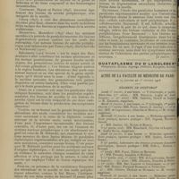 0094 - Page 82 - Revue générale. Les paralysies diphtériques ; par M. H. Chéné... IV. Anatomie pathologique. (A suivre) / Actes de la Faculté de médecine de Paris. Du 27 janvier au 1er février 1908. Examens de doctorat