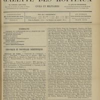 0109 - Page 97 - Sommaire / Chronique et nouvelles scientifiques. Hôpitaux de Paris / Distinctions honorifques. (Voir la suite, page suivante) / Renseignements
