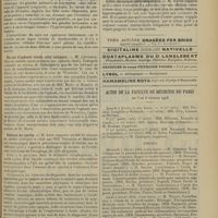 0143 - Page 131 - Sociétés savantes. Société médicale des hôpitaux. (Séance du 25 janvier 1908). Un cas fruste de syndrome de Mickulicz chez un infantile. MM. I. de Jong et H. Joseph / Un cas d'aphasie totale avec autopsie. M. Cawadias / Sténose du cardia. M. Lion / Ictère chronique splénomégalique. M. Hayem / Actes de la Faculté de médecine de Paris du 3 au 8 février 1908 / Thèses
