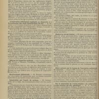 0152 - Page 140 - Sociétés savantes. Académie de médecine. (Séance du 28 janvier 1908). Traitement des noevi vasculaires (taches de vin) par le radium. M. Fournier / L'exploration radiologique appliquée au diagnostic et à la localisation des abcès dysentériques du foie. M. Béclère / Réforme de l'expertise médicale. MM. Pinard et Thoinot / Hystérectomie abdominale. M. Boeckel / Intoxication par l'oxyde de carbone. M. Gréhant / Société de biologie. (Séance du 25 janvier 1908). Relations entre les variations de la pression artérielle et la teneur du sang en leucocytes et en hématies. MM. Jean Camus et Ph. Pagniez / Etude d'un sérum laiteux. M. Javal / Effets moteurs sur le larynx de l'excitation unilatérale du récurrent. MM. Lesbre et Maignon / Sur la mécanisme de l'oculo-réaction à la tuberculine. L'oculo-réaction est-elle spécifique ? M. F. Arloing