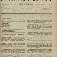 0169 - Page 157 - Sommaire / Chronique et nouvelles scientifiques. Hôpitaux de Paris / Marine / Médaille des épidémies / Académie des sciences / Diplômes non déposés / La quinine en Algérie / Interdiction en Algérie du pèlerinage de la Mecque / IVe Congrès français de climatothérapie et d'hygiène urbaine...