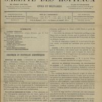0181 - Page 169 - Sommaire / Chronique et nouvelles scientifiques. Hôpitaux de Paris / Faculté de médecine de Paris / École supérieure de pharmacie de Paris / Marine / Distinctions honorifiques / Création de médecins stagiaires de colonisation en Tunisie / XVIe Congrès international de médecine / Une nouvelle fondation debrousse
