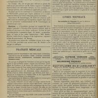 0188 - Page 176 - Sociétés savantes. Académie de médecine. (Séance du 4 février 1908). Le traitement des arthrites tuberculeuses et de la coxalgie par les injections articulaires. M. Calot... / Elections / Pratique médicale. Prophylaxie et traitement des infections intestinales par le jus de raisins « stem » (fièvre typhoïde, entéro-colite, appendicite, diarrhée infantile, tuberculose) / Livres nouveaux. Les maladies de l'énergie, par le Docteur Albert Deschamps. [L. Alquier]