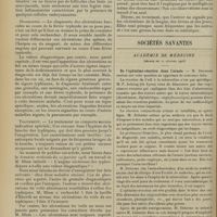 0222 - Page 210 - Des ulcérations buccales de la fièvre typhoïde. Etude basée sur 220 observations inédites de fièvre typhoïde. Par M. Troullieur... / Sociétés savantes. Académie de médecine. (Séance du 11 février 1908). De l'ophtalmo-réaction dans l'armée. M. Delorme / Médication d'urgence par la réduction des liquides. M. Huchard, en son nom et au nom de son distingué collaborateur, M. Fiessinger