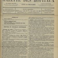 0265 - Page 253 - Sommaire / Chronique et nouvelles scientifiques. Hôpitaux de Paris / Société de médecine militaire française / Guerre / Marine / Distinctions honorifiques / Un Institut de puériculture