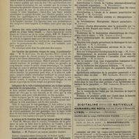 0286 - Page 274 - Sociétés savantes. Société de biologie. (Séance du 21 février 1908). Mécanisme de l'incubation dans la syphilis. MM. C. Levaditi et T. Yamanouchi / La séro-réaction de la syphilis. MM. C. Levaditi et T. Yamanouchi / Lésions des reins après ligature de courte durée d'une artère ou d'une veine rénale. MM. H. Bierry et E. Feuillié / Les lipoïdes des globules rouges du sang. L'antihémolysine. M. H. Iscovesco / Influence de la voie d'administration sur la dose minima mortelle de strophantine. M. Maurel / A propos de la fonction des corps jaunes chez le cobaye. Pour M. Mulon / Election. M. Prenant / Chemins de fer de Paris-Lyon-Méditerranée