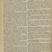 0330 - Page 318 - La pathogénie et le traitement du goître exophtalmique. Au Congrès de médecine de 1907. Par Ch. Abadie / Sociétés savantes. Académie de médecine. (Séance du 3 mars 1908). L'onycophagie. M. Galippe, sur une communication de M. Disbury / Guérison de l'aphasie motrice. M. Déjerine / Nouvelle mycose expérimentale. M. Roger / Sporotrichose de la muqueuse bucco-pharyngée. M. Letulle / Eaux minérales d'Algérie. M. Henriot / Etude clinique de 300 cas d'ophtalmo-réaction à la tuberculine. M. E. Ausset...