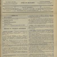 0373 - Page 361 - Sommaire / Chronique et nouvelles scientifiques. Hôpitaux de Paris / Distinctions honorifiques / Guerre / Statistique / Souscription Ogier / Hommage au Professeur Thoinot / Nécrologie. (Voir la suite des nouvelles, p. 369)