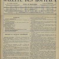 0385 - Page 373 - Sommaire / Chronique et nouvelles scientifiques. Hôpitaux de Paris / Hôpitaux de province / Prosectorat / Adjuvat / Guerre / Nécrologie
