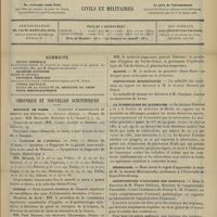 0409 - Page 397 - Sommaire / Chronique et nouvelles scientifiques. Hôpitaux de Paris / Guerre / Marine / Distinctions honorifiques / La tuberculose en Allemagne / Nécrologie / Amphithéâtre d'anatomie des hôpitaux