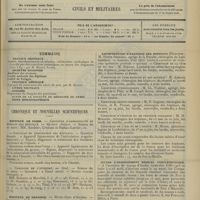 0421 - Page 409 - Sommaire / Chronique et nouvelles scientifiques. Hôpitaux de Paris / Hôpitaux de Province / Nécrologie / Amphithéâtre d'anatomie des hôpitaux / Oeuvre d'enseignement médical complémentaire / Enseignement médical libre