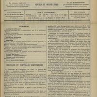 0433 - Page 421 - Sommaire / Chronique et nouvelles scientifiques / Guerre / Ministère de l'intérieur / L'isolement des tuberculeux / Entrave au libre choix / L'Association corporative des étudiants en médecine