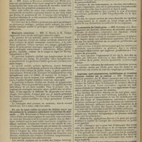 0464 - Page 452 - Sociétés savantes. Académie des sciences. (Séance du 23 mars 1908). Les leviers dans l'organisme. M. Guillemin / Société médicale des hôpitaux. (Séance du 27 mars 1908). Tuméfaction mammaire et sécrétion lactée du nouveau-né. MM. Apert et Bucaille / Méningite saturnine. MM. E. Mosny et M. Pinard / Un cas de mort subite au cours du diabète sucré par thrombose de la coronaire antérieure et infarctus du myocarde. MM. Ménétrier et Touraine / Un cas d'instabilité thyroïdienne (neuro-arthritisme thyroïdien). MM. Léopold-Lévi et Henri de Rothschild / La stomatite de l'huile grise. MM. Gaucher et L. Bory / Angiomes, naevi pigmentaires, épithéliomes et cicatrices vicieuses traitées par le radium. MM. Wickham et Degrais, par M. Brocq