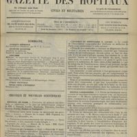 0469 - Page 457 - Sommaire / Chronique et nouvelles scientifiques. Hôpitaux de Paris / École d'Alger / L'incident du dispensaire E. Loubet / Hôpital Lariboisière / Nécrologie / Conférence d'internat