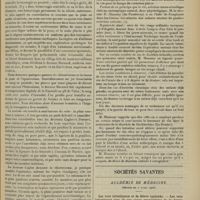 0509 - Page 497 - Anévrisme traumatique de la tibiale antérieure. Ligature de la fémorale au tiers inférieur. Guérison ; par le Docteur A. Prévost... / Avis / Médecine pratique. Les lavages intestinaux au vin rouge dans le traitement des diarrhées infantiles / Sociétés savantes. Académie de médecine. (Séance du 7 avril 1908). Les vers intestinaux et la fièvre typhoïde. - Les vers intestinaux sont-ils une cause provocatrice de la fièvre typhoïde ? MM. Chantemesse et Rodriguez