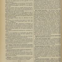 0510 - Page 498 - Sociétés savantes. Académie de médecine. (Séance du 7 avril 1908). Les vers intestinaux et la fièvre typhoïde. - Les vers intestinaux sont-ils une cause provocatrice de la fièvre typhoïde ? MM. Chantemesse et Rodriguez / De l'élément artériel dans les intoxications oxy-carbonées. M. Hirtz / Scléroses tertiaires et scléro-gommes de l'hypoderme. M. Balzer / Elections / Société de neurologie. (Séance du 2 avril 1908). Les effets de la section du spinal. MM. Sicard et Descomps / Variations des troubles dus aux lésions corticales, suivant la profondeur de celles-ci. M. Noica / Râle trachéal hystérique. M. Déjerine / Double lésion pyramidale légère. M. Monier-Vinard / Sarcome kystique du cervelet. MM. Cantonnet et Coutela / Syphilis nerveuses anormales. MM. Ballet et Barbé