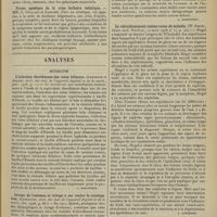 0511 - Page 499 - Sociétés savantes. Société de neurologie. (Séance du 2 avril 1908). Syphilis nerveuses anormales. MM. Ballet et Barbé / Palilalie. M. Souques / Forme apnéique de la crise bulbaire tabétique. MM. G. Guillain et Laroche / Analyses. Médecine. L'infection éberthienne des voies biliaires. (Lemierre et Abrami. Arch. des mal. de l'appareil digestif et de la nutrit...). [L. Babonneix] / Lavage de l'estomac et tubage à sec contre la constipation. (Lebeaupin. Arch. des mal. de l'appareil digestif et de la nutrit...). [L. Babonneix] / Le refroidissement comme cause de maladie. (W. Siegel. Deuts. med. Wochens...). [A. Lemierre] / Les troubles gastro-intestinaux de la maladie de Graves-Basedow. (Gaultier. Arch. des mal. de l'appareil digestif et de la nutrit...). [L. Babonneix]