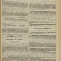 0567 - Page 559 - Médecine pratique. La diarrhée prandiale des biliaires et son traitement / Sociétés savantes. Académie des sciences. (Séance du 13 avril 1908). Morphologie et connexions du cardia, par M. R. Robinson / Culture du parasite du bouton d'Orient, par M. Ch. Nicolle / Académie de médecine. (Séance du 21 avril 1908). Le volume du coeur chez les chlorotiques. M. Barié / Les principales causes de mortalité de la diphtérie depuis la sérothérapie. M. Louis Martin