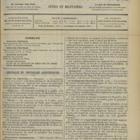 0585 - Page 577 - Sommaire / Chronique et nouvelles scientifiques. Écoles de médecine / Guerre / Distinctions honorifiques / Statistique / Nécrologie / IIe Congrès des praticiens. (Voir la suite des nouvelles, p. 585)