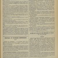 0593 - Page 585 - Livres nouveaux. L'aphasie de Broca, par F. Moutier... / Chronique et nouvelles scientifiques (suite). Société de l'internat / Collège de France / Amphithéâtre d'anatomie / Muséum national d'histoire naturelle / Actes de la Faculté de médecine de Paris du 4 au 9 mai 1908. Thèses