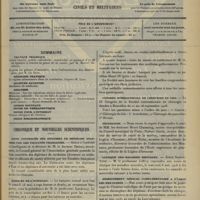 0597 - Page 589 - Sommaire / Chronique et nouvelles scientifiques. Liste contrôlée des diplômes de médecins délivrés par les Facultés françaises / Banquet de l'internat / Société française d'ophtalmologie... / Congrès international de chirurgie en 1908 / Nécrologie / Clinique des maladies mentales / Enseignement médical complémentaire à l'usage des praticiens