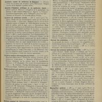 0605 - Page 597 - Articles originaux des principales publications françaises et étrangères. Académie royale de médecine de Belgique / Annales d'hygiène publique et de médecine légale / Archives de médecine navale / Archives médico-chirurgicales du Poitou / Boston medical and surgical Journal / Bulletin général de thérapeutique / Bulletin médical / Journal des praticiens / Journal des sciences médicales de Lille / Lyon médical / Montpellier médical