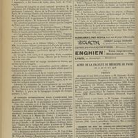 0630 - Page 622 - Chronique et nouvelles scientifiques (suite). Guerre / Congrès français de médecine / IIe Congrès international pour l'assistance des aliénés / Actes de la Faculté de médecine de Paris du 11 au 16 mai 1908. Thèses / Chemins de fer de Paris-Lyon-Méditerranée