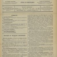 0633 - Page 625 - Sommaire / Chronique et nouvelles scientifiques. Hôpitaux de Paris / Faculté de médecine de Paris / Guerre / American proctologic society / Asile de Clermont / La lutte contre l'absinthe / Muséum national d'histoire naturelle