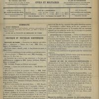0645 - Page 637 - Sommaire / Chronique et nouvelles scientifiques. Hôpitaux de Paris / Guerre / Statistique / Amphithéâtre d'anatomie / Chemins de fer de Paris-Lyon-Méditerranée