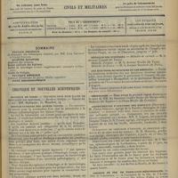 0693 - Page 685 - Sommaire / Chronique et nouvelles scientifiques. Hôpitaux de Paris / Hospice national des Quinze-vingts / Médaille des épidémies / Les élections municipales et les médecins / Nécrologie / Amphithéâtre d'anatomie des hôpitaux / Chemins de fer de Paris-Lyon-Méditerranée