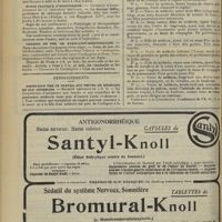 0730 - Page 722 - Chronique et nouvelles scientifiques. Cours de coprologie clinique / École pratique d'odontologie / Chemins de fer de Paris-Lyon-Méditerranée / Renseignements