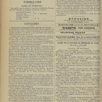 0810 - Page 802 - Sociétés savantes. Société de biologie. (Séance du 6 juin 1908). Formulaire. Eczéma sec arthritique / Actualités. Association française pour l'étude du cancer / Actes de la Faculté de médecine de Paris du 22 au 27 juin 1908. Examens de doctorat