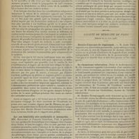 0832 - Page 824 - Sociétés savantes. Académie de médecine. (Séance du 16 juin 1908). Maladies épidémiques. M. Fernand Widal / Sur une hémimélie avec syndactylie et synonychie. MM. Hallopeau et François Dainville / Société de médecine de Paris. (Séance du 12 juin 1908). Histoire d'une cure de bégaiement. M. Louis Renon / Du rhumatisme tuberculeux. (Suite de la discussion). M. Ch. Levassort