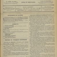 0861 - Page 853 - Sommaire / Chronique et nouvelles scientifiques. Facultés de médecine / Écoles de médecine / Association générale des médecins de France / Excursion médicale à Londres / Nécrologie