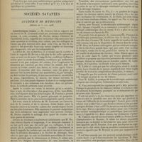 0902 - Page 894 - Médecine pratique sur une indication à l'emploi du pyramidon à la fin de la fièvre typhoïde ; par MM. L. Rimbaud et A. Rives / Sociétés savantes. Académie de médecine. (Séance du 30 juin 1908). Anesthésiques locaux. M. Reclus, sur un travail de M. Couteaud / Prophylaxie du tétanos. M. Labbé