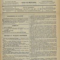 0909 - Page 901 - Sommaire / Chronique et nouvelles scientifiques. Faculté de médecine de Paris / Guerre / Loi du 2 juillet 1908 portant modification des articles 29, 30 et 31 de la loi du 21 germinal an XI sur l'organisation des écoles de pharmacie / Le commerce de l'opium / Nécrologie