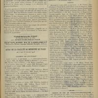 0919 - Page 911 - Sociétés savantes. Société de chirurgie. (Séance du 1er juillet 1908). La tuberculose inflammatoire. M. Poncet / Actes de la Faculté de médecine de Paris du 13 au 18 juillet 1908. Examens de doctorat / Thèses / Chemins de fer de Paris-Lyon-Méditerranée