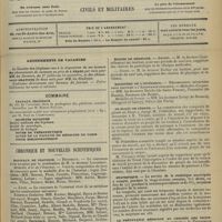 0921 - Page 913 - Sommaire / Chronique et nouvelles scientifiques. Hôpitaux de Province / Facultés de médecine / Écoles de médecine / Ministère de l'intérieur / Le blanc de céruse / Statistique / La prévoyance médicale au Congrès des praticiens