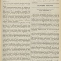 1083 - Page 1085 - Rhumatisme blennorragique chez la femme enceinte ; par MM. Delmas... et Roger... / Médecine pratique. Direction logique du traitement de la constipation ; par le Docteur G. Bardet